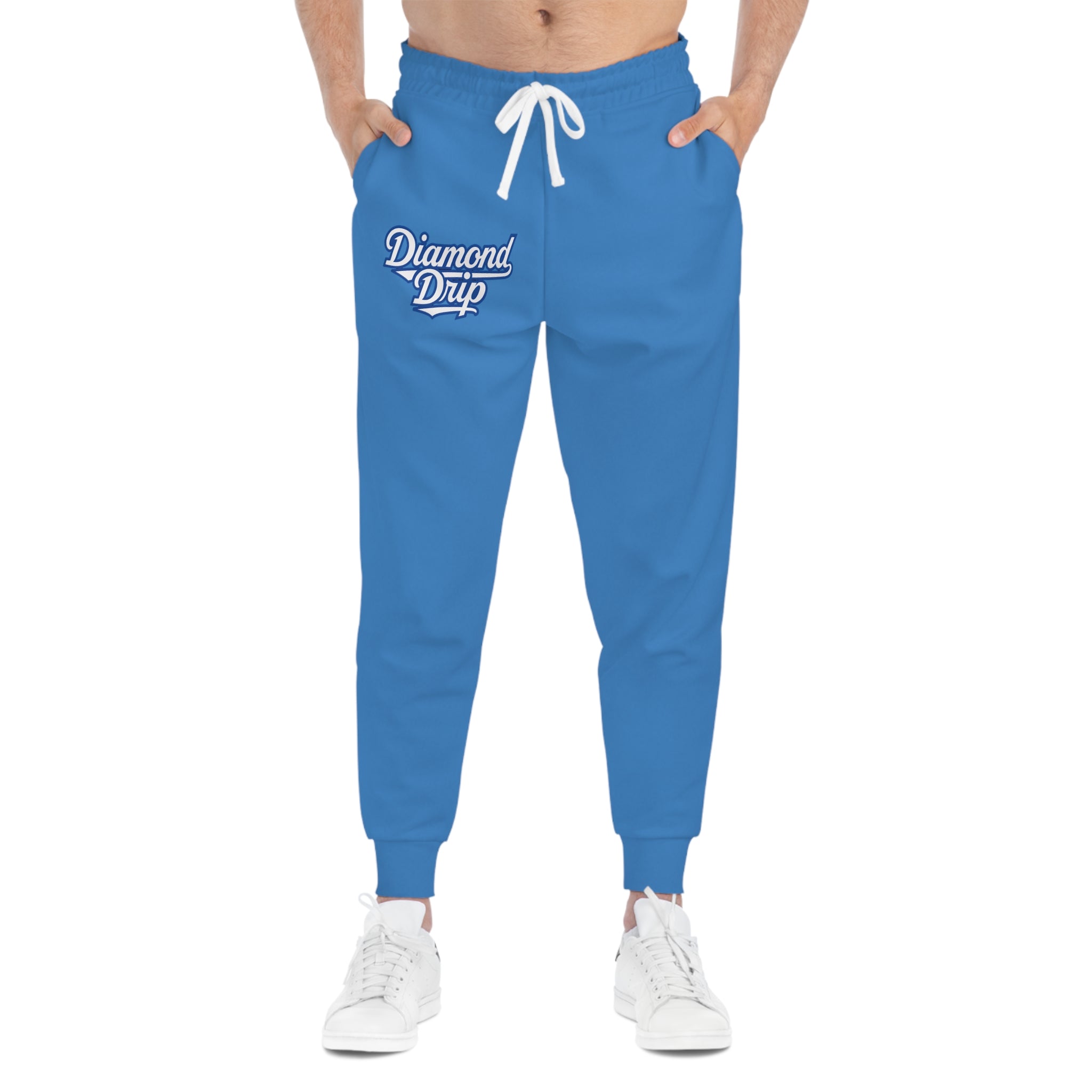 Blue Athletic Joggers — All-Over Print Sports Sweatpants