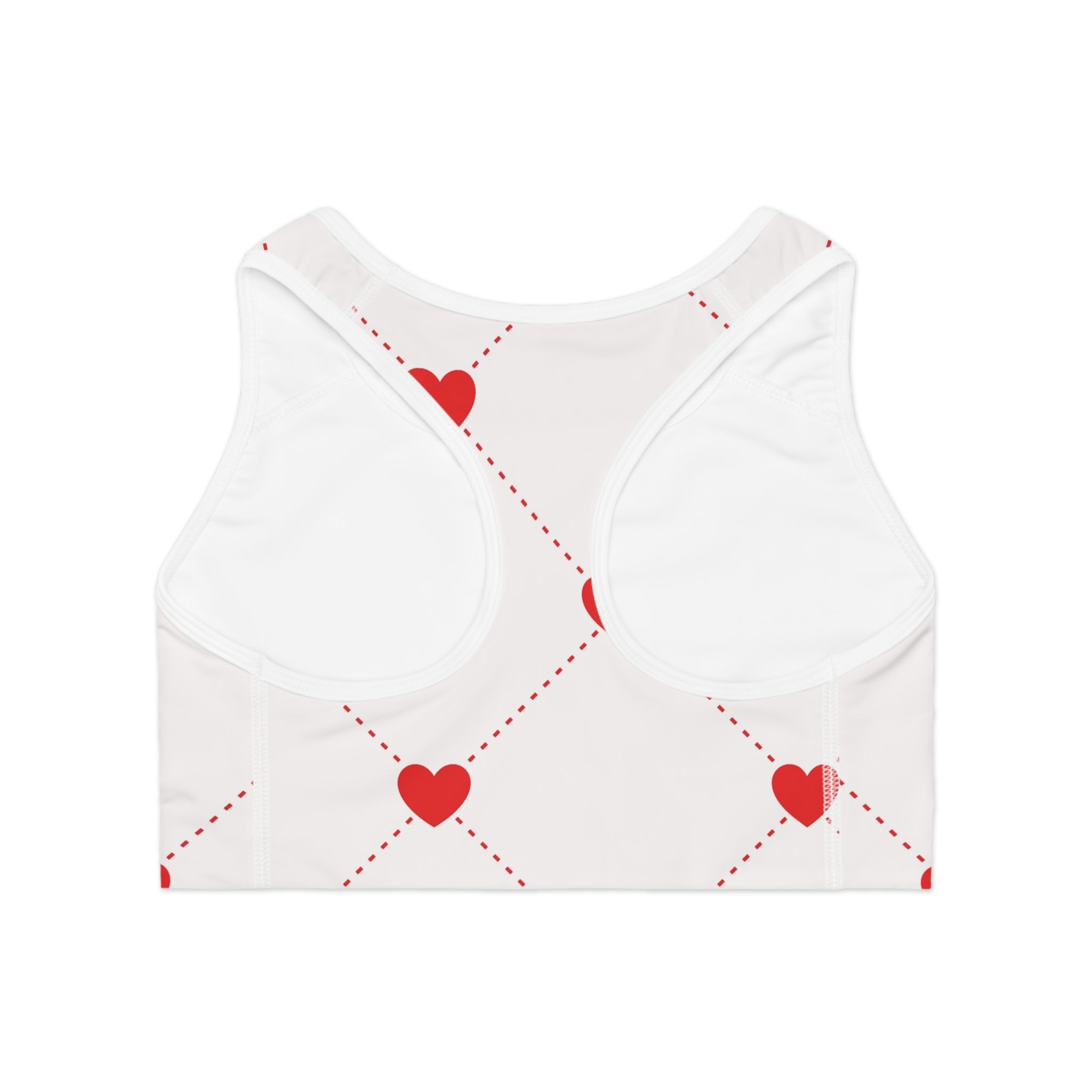 Red Heart 'Supa' Pattern Sports Bra — Cute Valentine Activewear