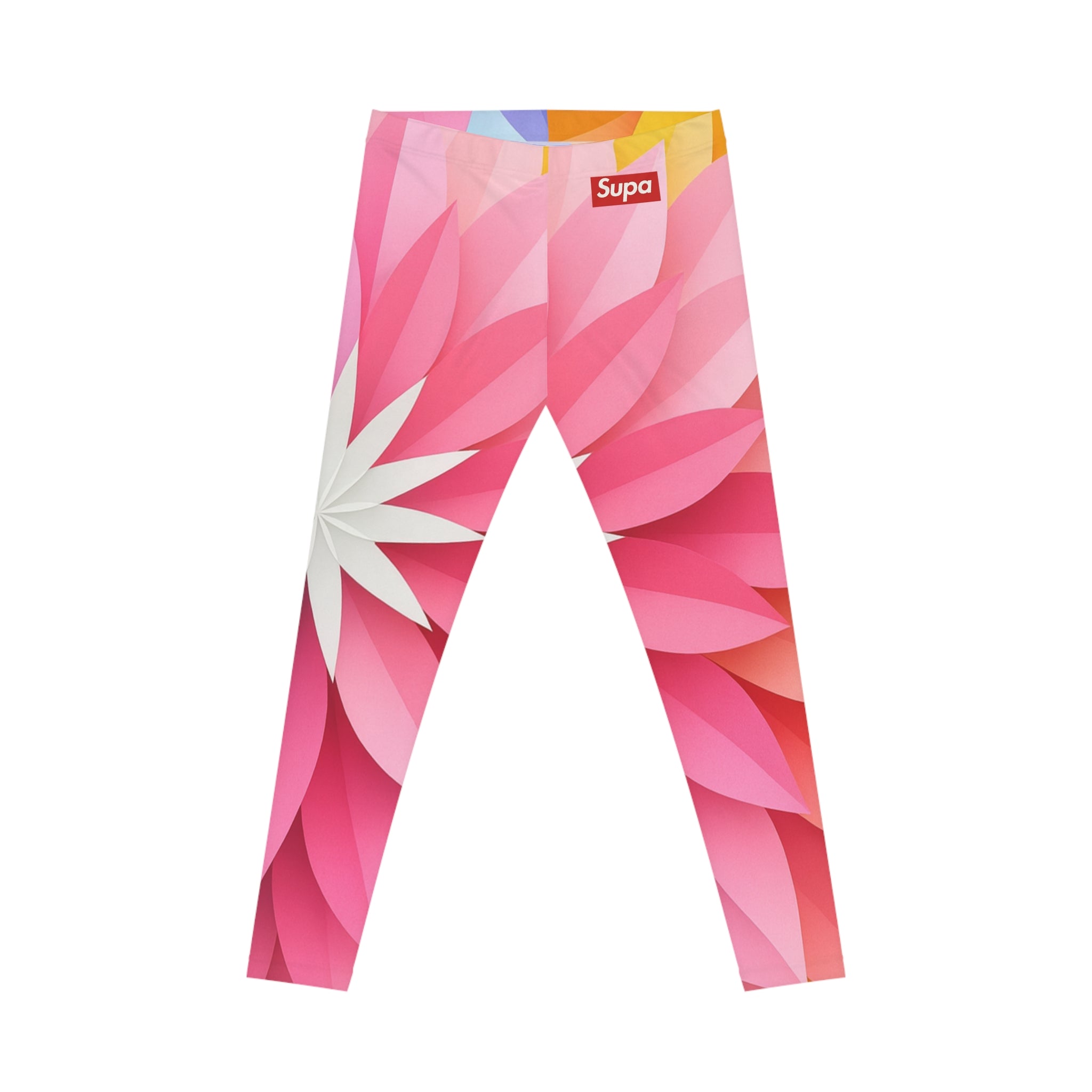 Floral Burst All-Over Print Leggings — Colorful Petal Pattern for Women