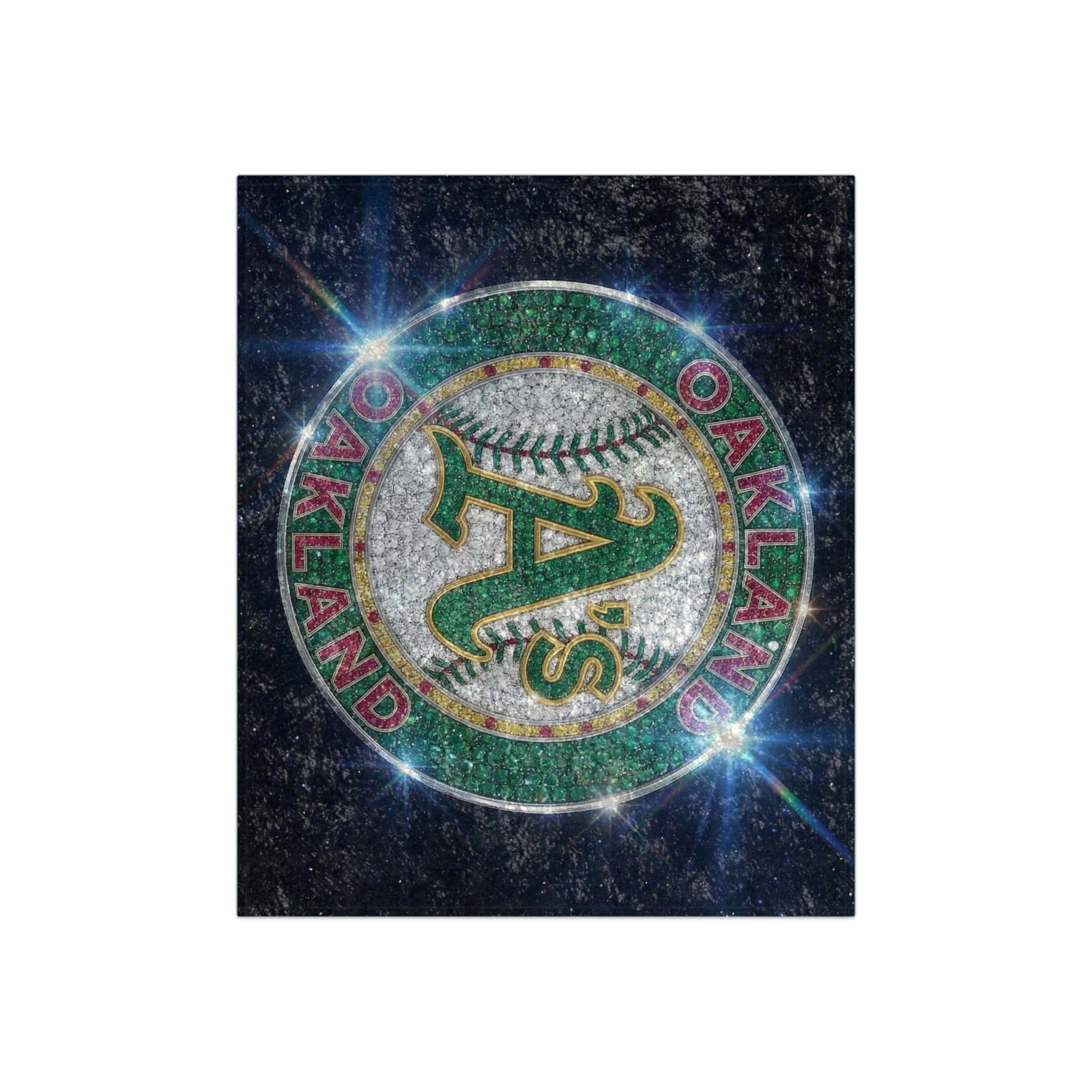 Oakland A's Crushed Velvet Blanket – Sparkle Logo Throw