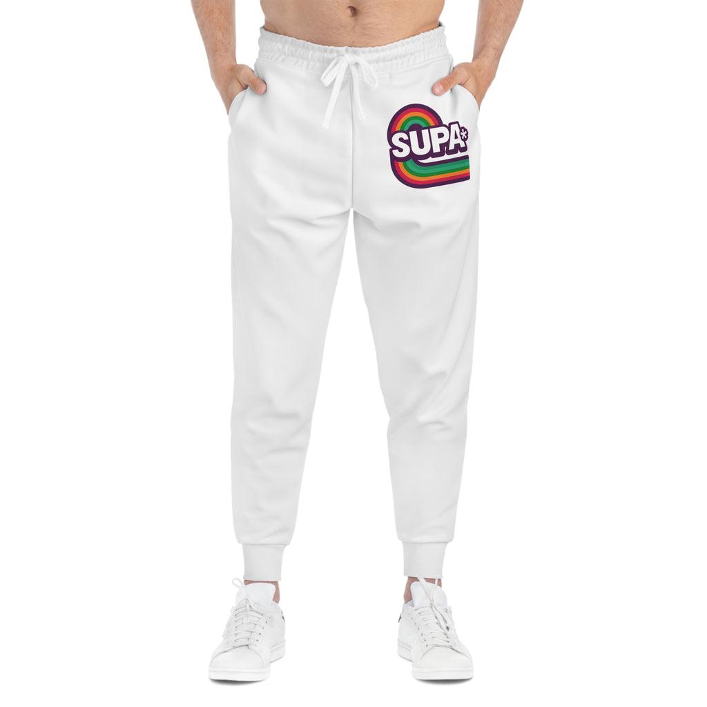 Supa Rainbow Logo Joggers — Retro Athletic Sweatpants