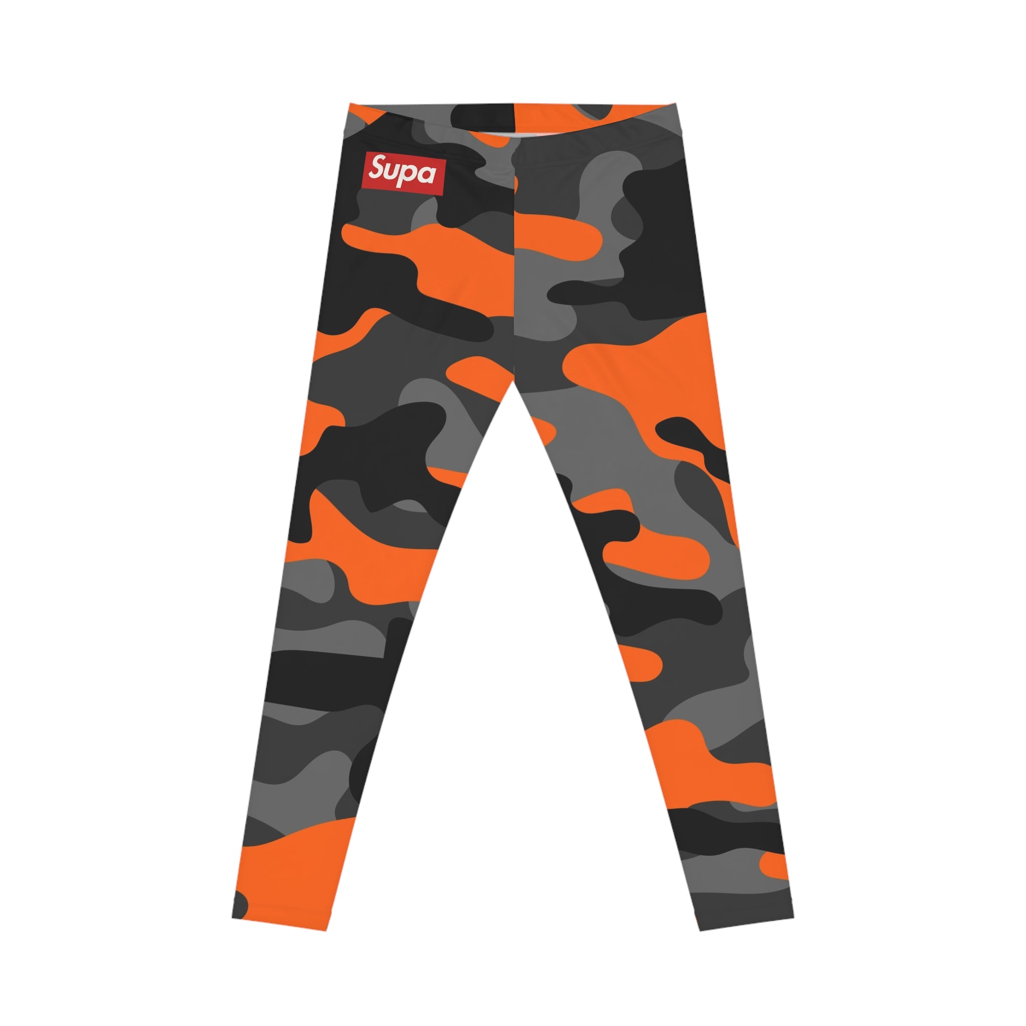 Orange & Black Camo Women's Leggings — Bold Urban All-Over Print