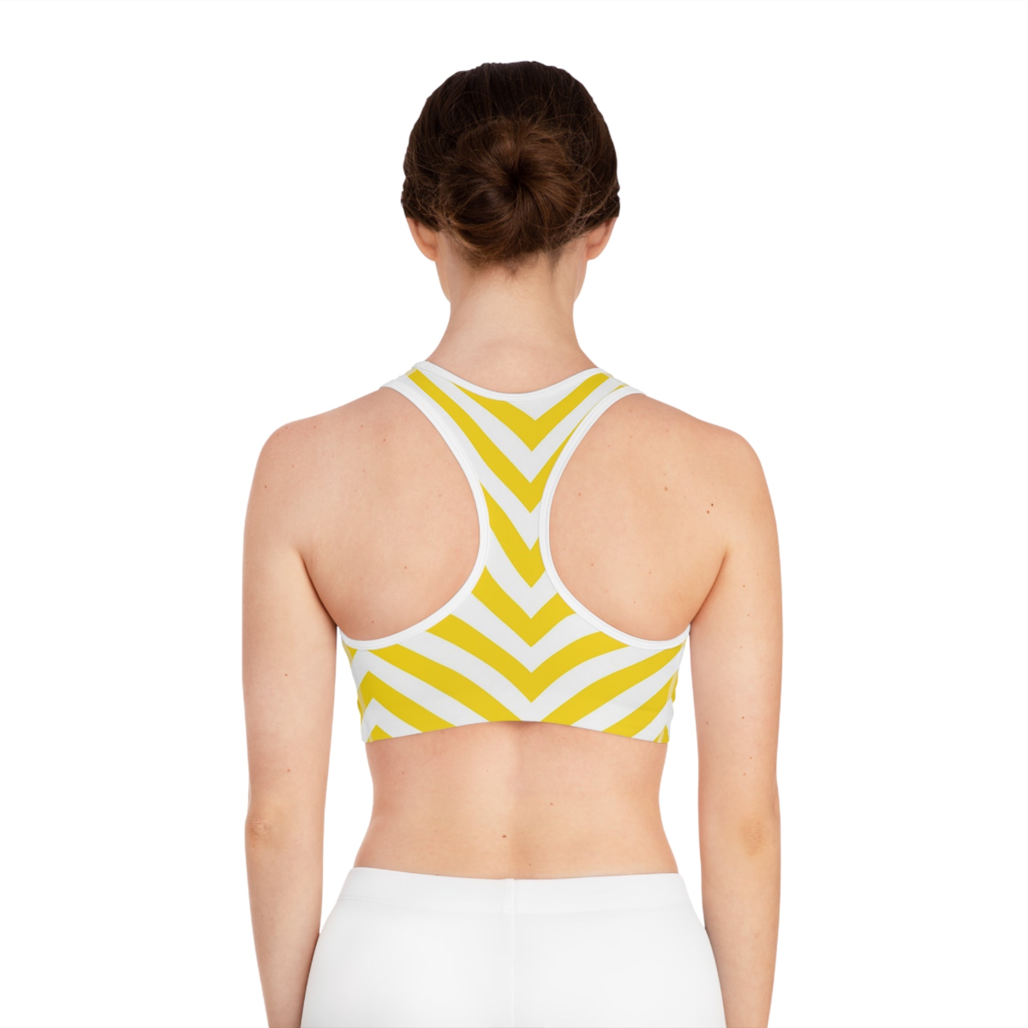 Supa Yellow Chevron Sports Bra — Bold Graphic Activewear